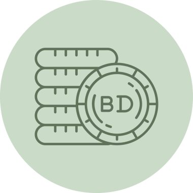 Bahraini Dinar Yeşil Çember. Web Kullanımı için Vektör İllüstrasyonu