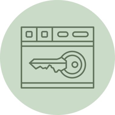 Web Tarayıcı Yeşil Çember. Web Kullanımı için Vektör İllüstrasyonu