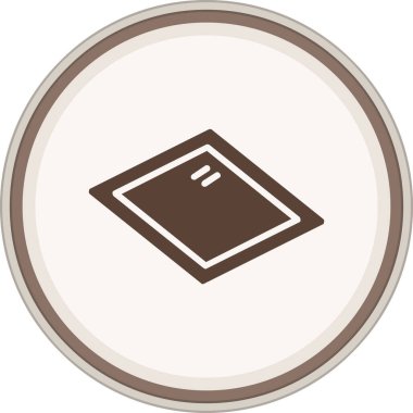 Glyph kahverengi daireyi çerçevele. Web Kullanımı için Vektör İllüstrasyonu