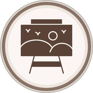 Tuvalin kahverengi dairesi. Web Kullanımı için Vektör İllüstrasyonu