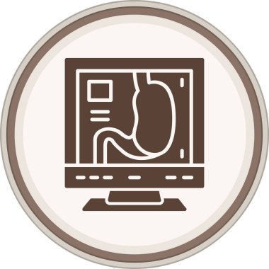 Ultrason Glyph kahverengi daire. Web Kullanımı için Vektör İllüstrasyonu