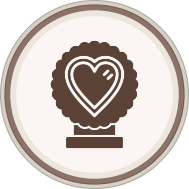 Glyph kahverengi daireyi çerçevele. Web Kullanımı için Vektör İllüstrasyonu