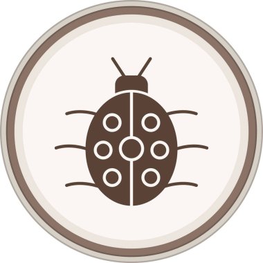 Bug Glyph brown circle. Vector Illustration For Web Use