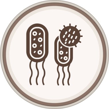 Bacteria Glyph brown circle. Vector Illustration For Web Use