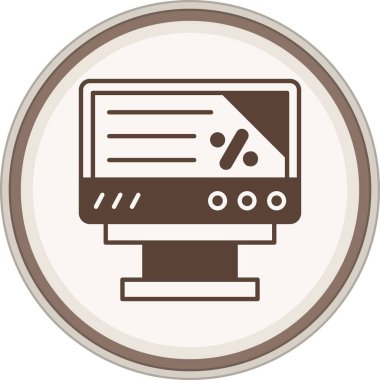 Discount Glyph brown circle. Vector Illustration For Web Use