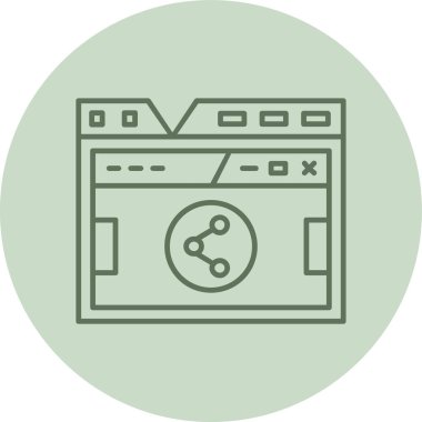 Browser green Circle. Vector Illustration For Web Use