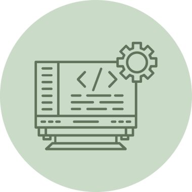 Web Development green Circle. Vector Illustration For Web Use