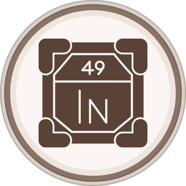 Indium Glyph kahverengi çember. Web Kullanımı için Vektör İllüstrasyonu