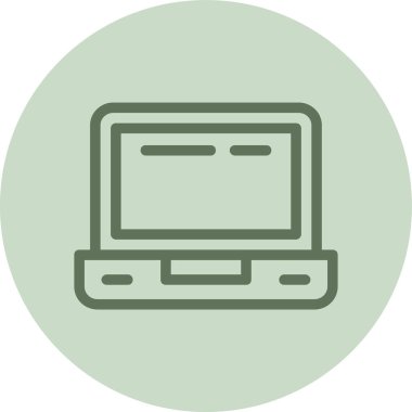 Laptop green Circle. Vector Illustration For Web Use