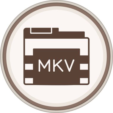 Mkv Glyph kahverengi daire. Web Kullanımı için Vektör İllüstrasyonu