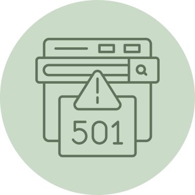 501 Hata Yeşil Çember. Web Kullanımı için Vektör İllüstrasyonu