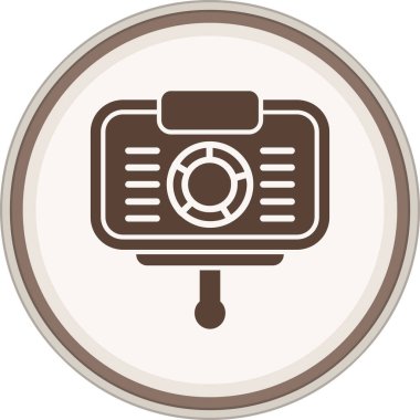 Sunum Glyph kahverengi daire. Web Kullanımı için Vektör İllüstrasyonu