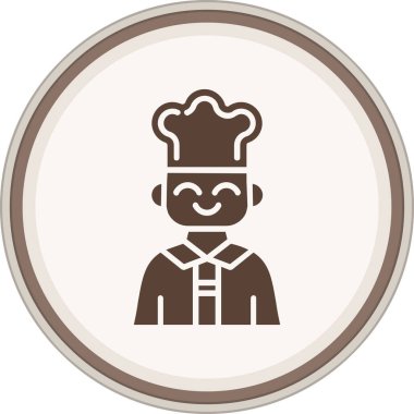 Şef Glyph kahverengi daire. Web Kullanımı için Vektör İllüstrasyonu