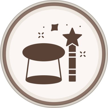 Magic Hat Glyph brown circle. Vector Illustration For Web Use