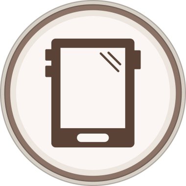 Tablet Glyph kahverengi daire. Web Kullanımı için Vektör İllüstrasyonu
