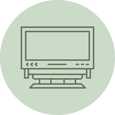 Bilgisayar Yeşil Çember. Web Kullanımı için Vektör İllüstrasyonu