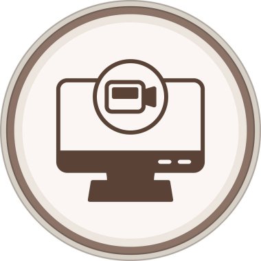 Glyph Kahverengi Daire. Web Kullanımı için Vektör İllüstrasyonu