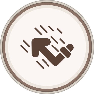 Zigzag Arrow Glyph kahverengi daire. Web Kullanımı için Vektör İllüstrasyonu