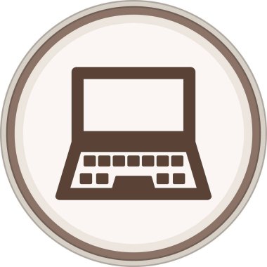 Laptop Glyph brown circle. Vector Illustration For Web Use
