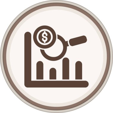 Data Analysis Glyph brown circle. Vector Illustration For Web Use
