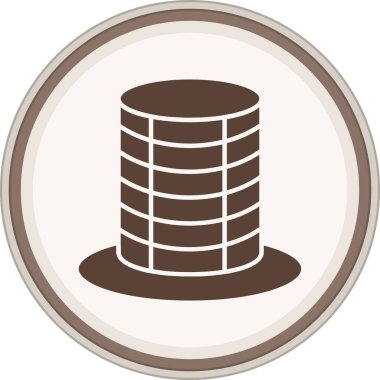 Hat Glyph brown circle. Vector Illustration For Web Use