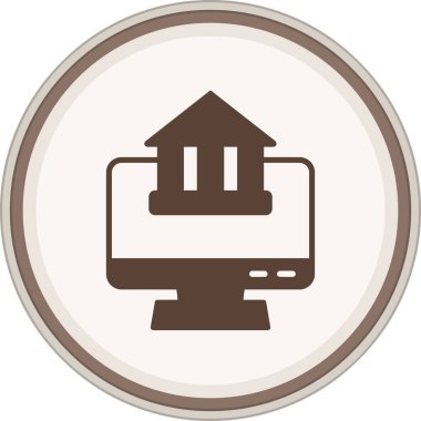 Bankacılık Glyph kahverengi dairesi. Web Kullanımı için Vektör İllüstrasyonu