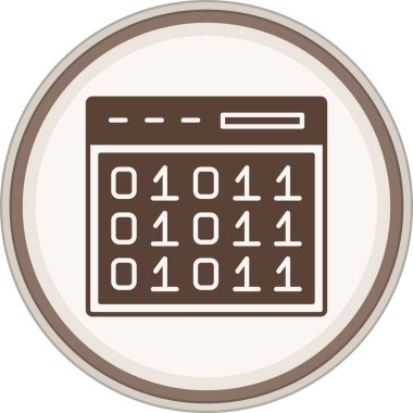 Code Glyph brown circle. Vector Illustration For Web Use