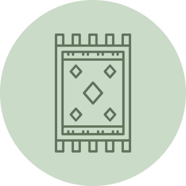 Halı yeşili daire. Web Kullanımı için Vektör İllüstrasyonu