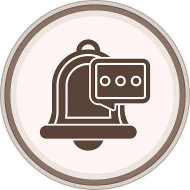 Notificatio Glyph brown circle. Vector Illustration For Web Use