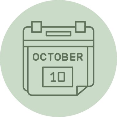 10 Ekim Buluşma Yeşil Çember. Web Kullanımı için Vektör İllüstrasyonu