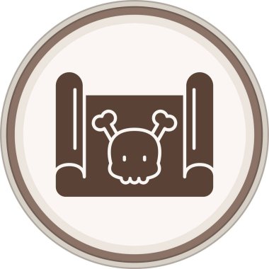 Parchment Glyph brown circle. Vector Illustration For Web Use