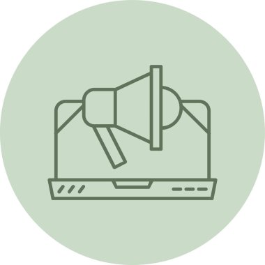 Çevrimiçi Reklam Yeşil Çemberi. Web Kullanımı için Vektör İllüstrasyonu