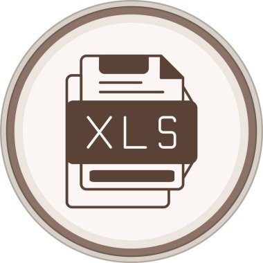 Xls Glyph kahverengi daire. Web Kullanımı için Vektör İllüstrasyonu