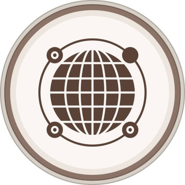 Dünya çapında kahverengi bir çember. Web Kullanımı için Vektör İllüstrasyonu