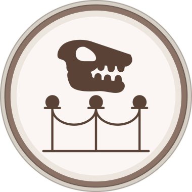 Dinozor Glyph kahverengi çember. Web Kullanımı için Vektör İllüstrasyonu