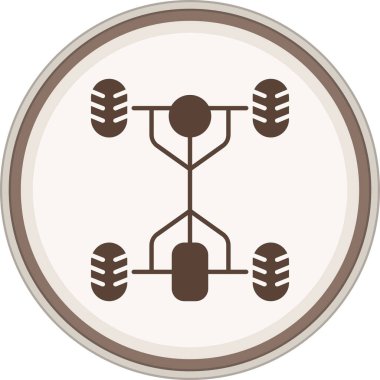 Chassis Glyph kahverengi çember. Web Kullanımı için Vektör İllüstrasyonu