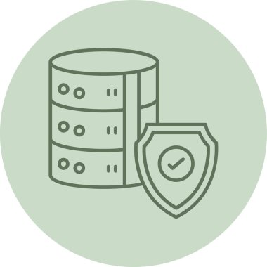 Sunucu yeşil daire. Web Kullanımı için Vektör İllüstrasyonu