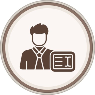 User Code Glyph brown circle. Vector Illustration For Web Use