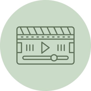 Video Yeşil Çember. Web Kullanımı için Vektör İllüstrasyonu