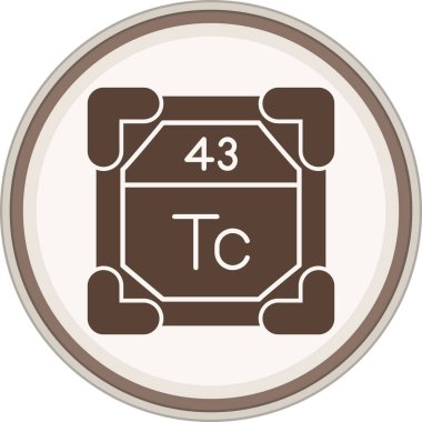 Teknetyum Glyph kahverengi çember. Web Kullanımı için Vektör İllüstrasyonu