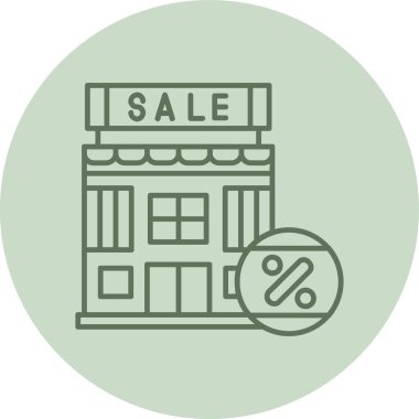 Sale green Circle. Vector Illustration For Web Use