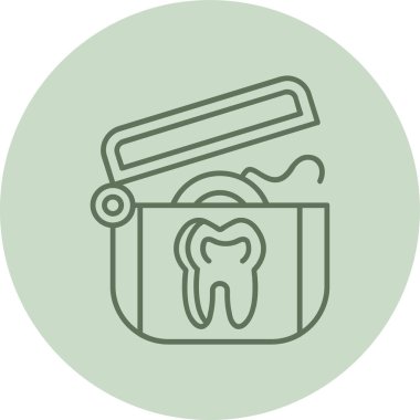 Diş ipi yeşili yuvarlak. Web Kullanımı için Vektör İllüstrasyonu