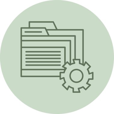 Folder green Circle. Vector Illustration For Web Use