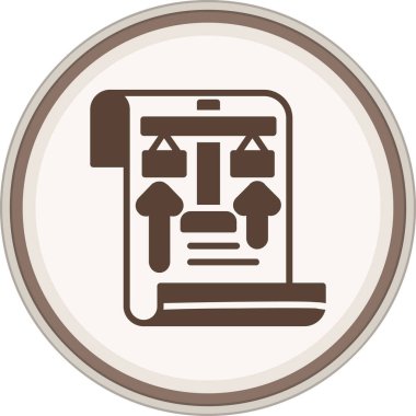 Stamp Glyph brown circle. Vector Illustration For Web Use