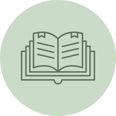 Açık Kitap Yeşil Çember. Web Kullanımı için Vektör İllüstrasyonu