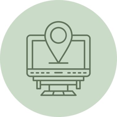 Konum yeşil daire. Web Kullanımı için Vektör İllüstrasyonu