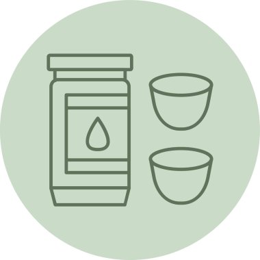 Hindistan cevizi yağı yeşili daire. Web Kullanımı için Vektör İllüstrasyonu