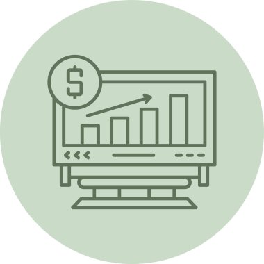 Yeşil Çember 'den kar ediyor. Web Kullanımı için Vektör İllüstrasyonu