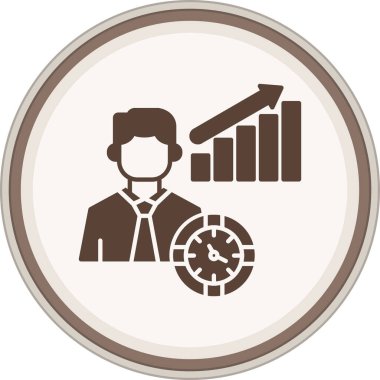 Performans Glyph kahverengi daire. Web Kullanımı için Vektör İllüstrasyonu