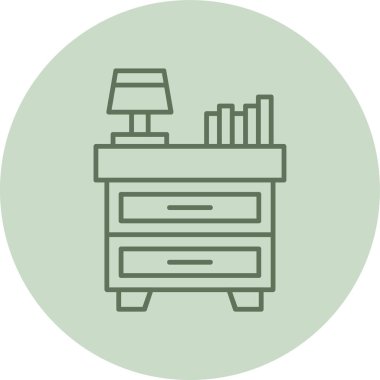 Nightstand green Circle. Vector Illustration For Web Use